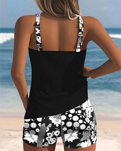 Tessa™ | Printed Boxer Tankini Swimsuit