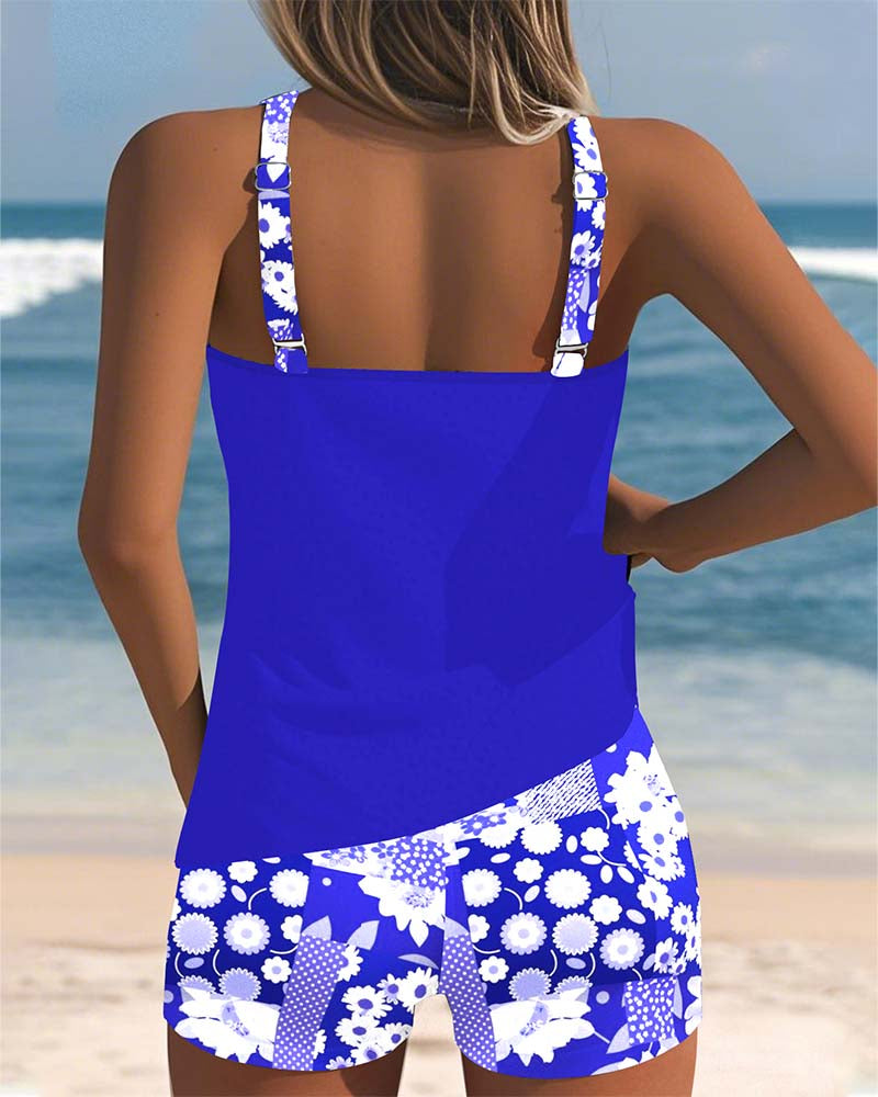 Tessa™ | Printed Boxer Tankini Swimsuit