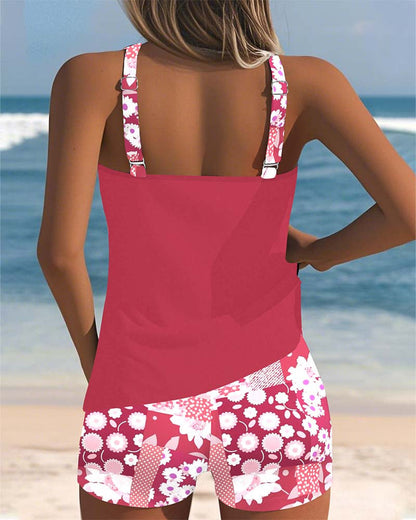 Tessa™ | Printed Boxer Tankini Swimsuit