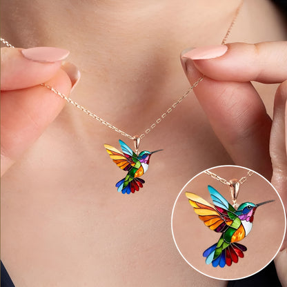 Josephine | Vibrant Hummingbird Charm Necklace