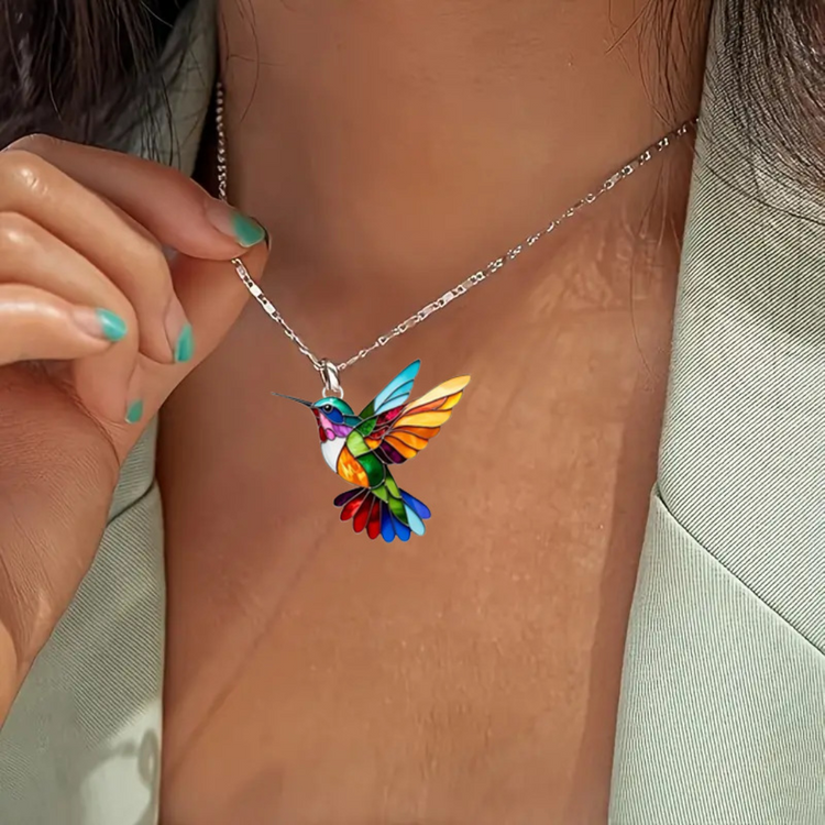Josephine | Vibrant Hummingbird Charm Necklace