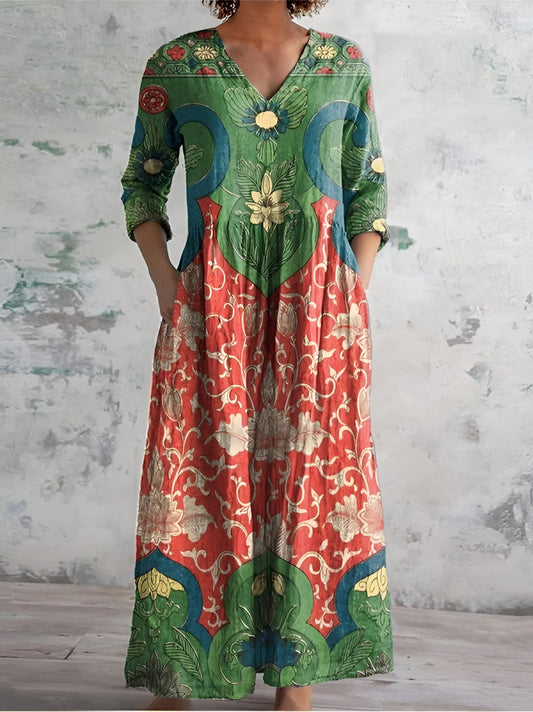 Celeste™ | Vintage Floral Maxi Dress